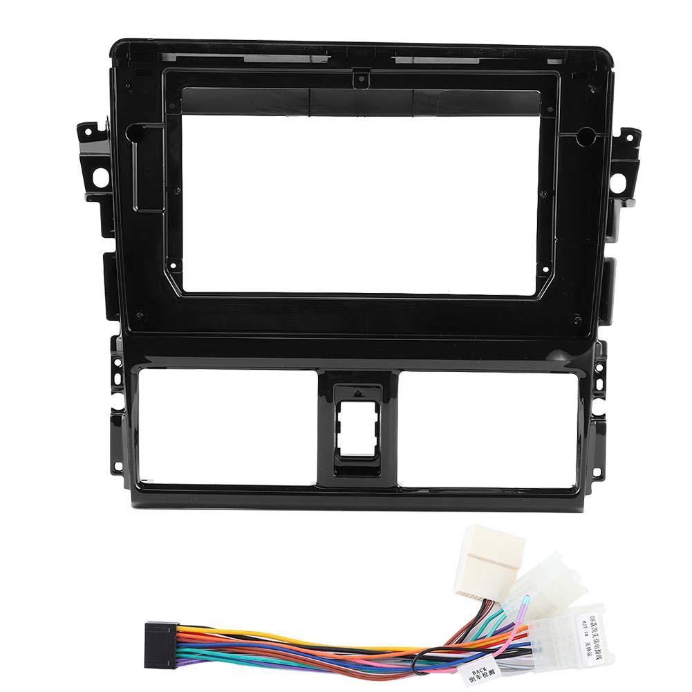 Stereo Fascia Panel, 10.2in 2 Din Car Stereo Fascia Panel Frame Mount with Power Cord for Toyota Vios 12-16