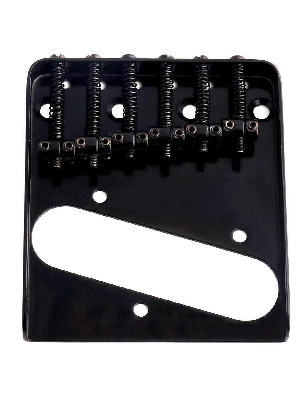 Metallor Vintage Guitar Bridge 6 Saddles String Through Body Bridge Compatible with Tele Telecaster Ashtray Style Electric Guitar Parts Replcement Black.