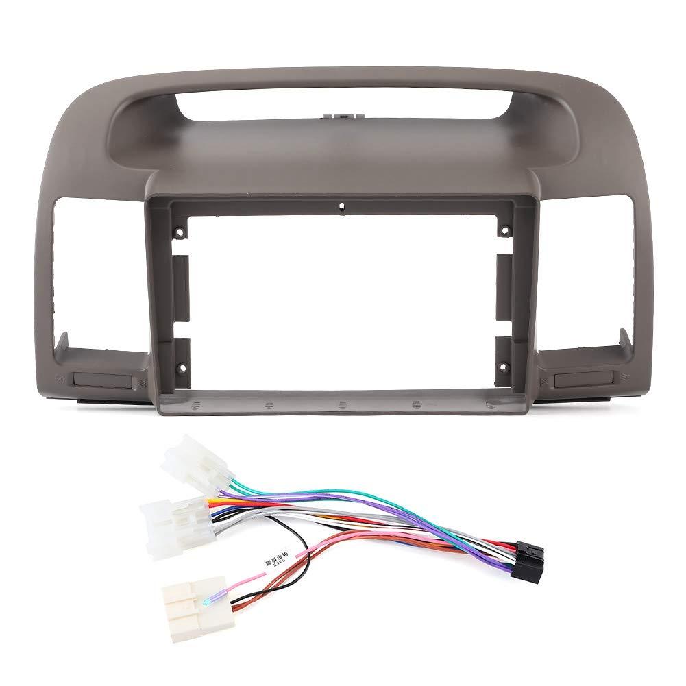 Auto Stereo Panel Bezel, Car ABS Stereo Radio Panel Fascia Plate Frame W/Power Line Fit for Camry 02-05 10in GPS