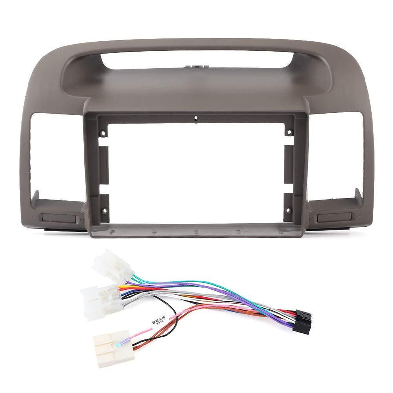 Auto Stereo Panel Bezel, Car ABS Stereo Radio Panel Fascia Plate Frame W/Power Line Fit for Camry 02-05 10in GPS