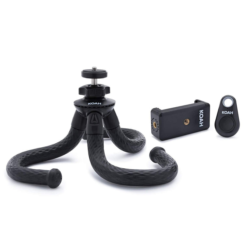 Koah Tripod for iPhone, Flexible Tripod with Bluetooth for iPhone 11 XS,Samsung S9, Waterproof and Anti-Crack Camera Tripod for GoPro, 360 Degree Travel Tripod for Live Streaming Vlog Video