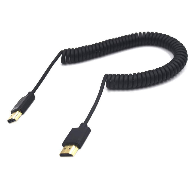Kework 6ft OD 3.2mm Coiled HDMI Version 2.0 Cable,High Speed HDMI Coiled Cable, Standard HDMI Male to Standard HDMI Male Spring Cord,4K2K,60HZ (6ft/1.8M) 6ft/1.8M