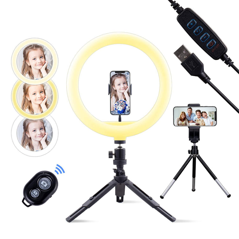 BestGK 10.2'' Selfie Ring Light with Adjustable Stand & Cell Phone Holder, 3 Modes 10 Brightness Levels, LED Ring Light with Ble Remote Shutter for YouTube/Live Stream/Photography/Makeup/Self-Portrait