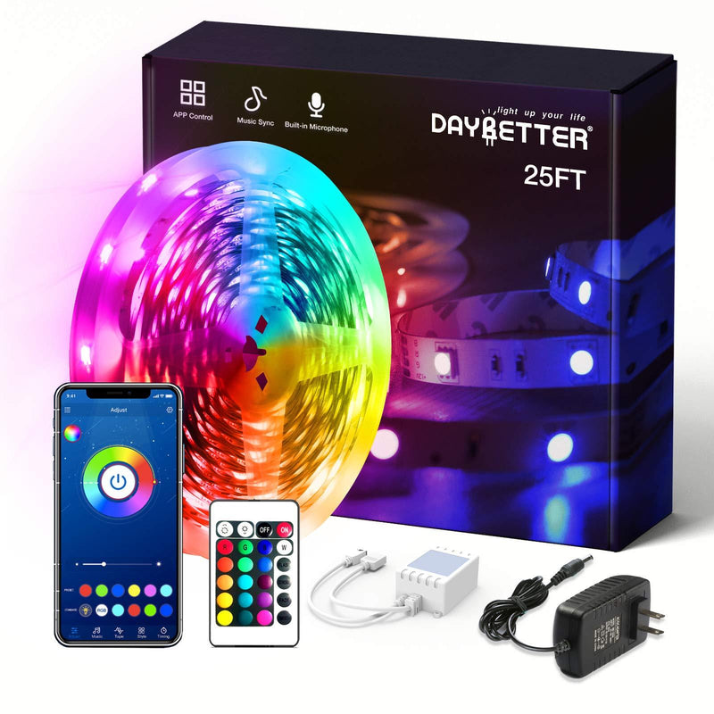 [AUSTRALIA] - DAYBETTER SMD 5050 App Control Led Strip Lights- 25ft 