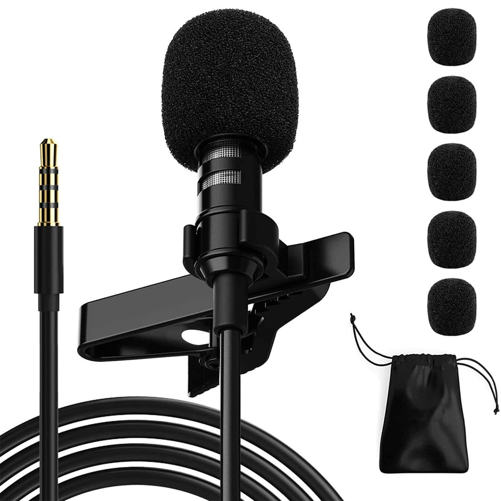 [AUSTRALIA] - Professional Lavalier Microphone,Phone Microphone, Noise Reduction Mic, Suitable for Interview, Video, Recording, Black. 