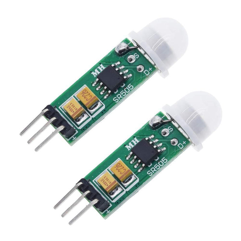 ANMBEST 2PCS HC-SR505 Mini PIR Motion Sensor Module Micro Human Body Sensing Detector Switch Module Repeat Trigger for Arduino