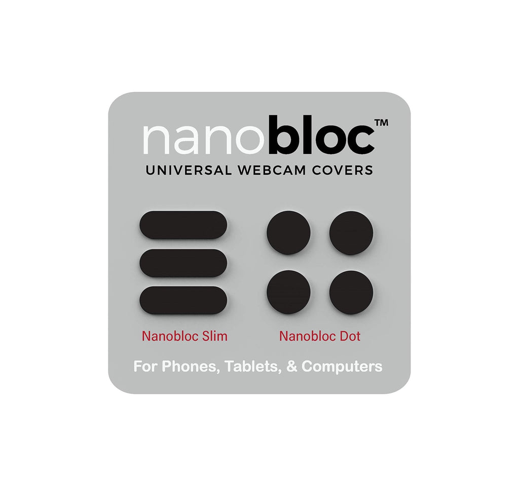 Eyebloc Nanobloc Universal Webcam Covers - Privacy Protection Accessory, No Residue Application, Safe Screen Closure - Dots and Bars, 7 Pieces 7 PC