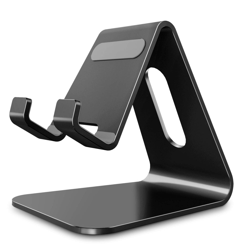 CreaDream Cell Phone Stand, Cradle, Holder,Aluminum Desktop Stand Compatible with Switch, All Smart Phone, iPhone 11 Pro Xs Max Xr X Se 8 7 6 6s Plus SE 5 5s-Black Black