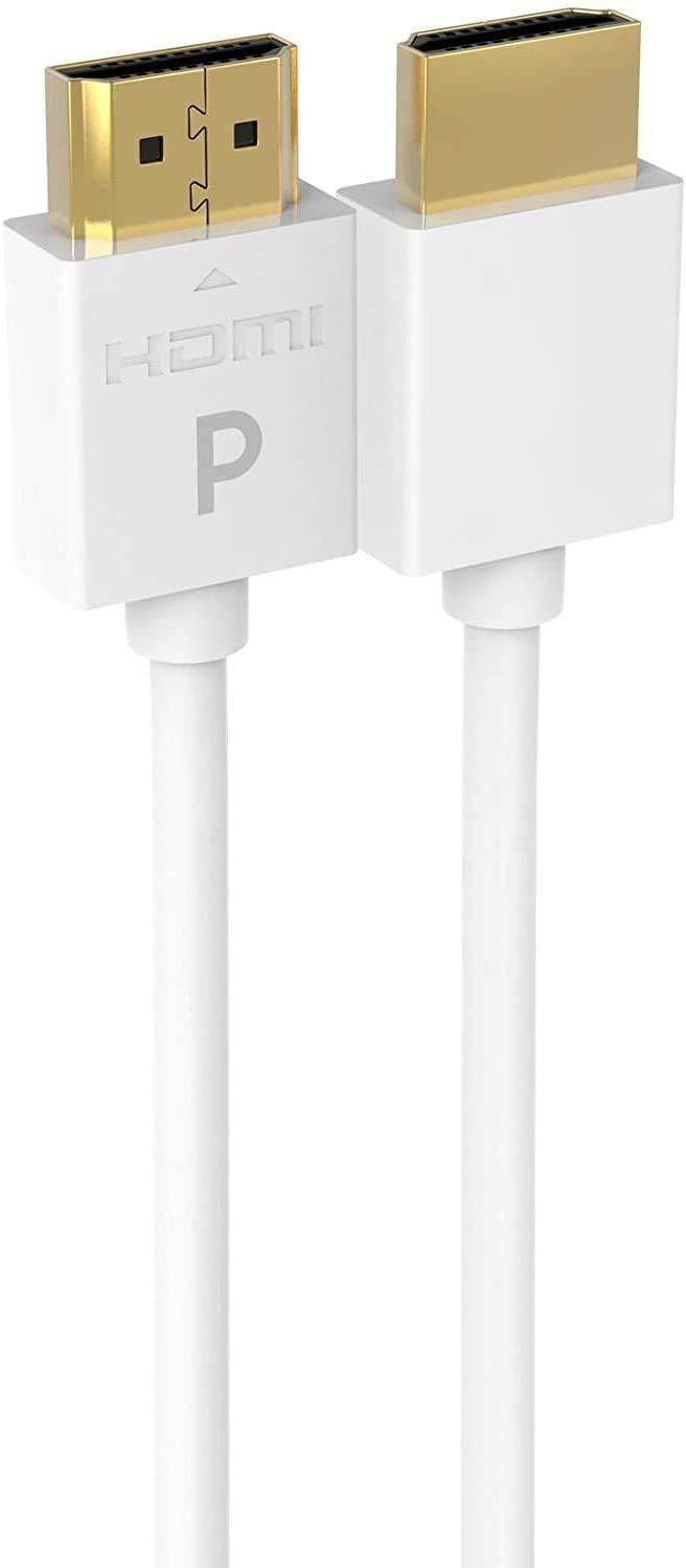 Pacroban Slim HDMI Cable (10ft - 2pack, White) 10ft - 2pack