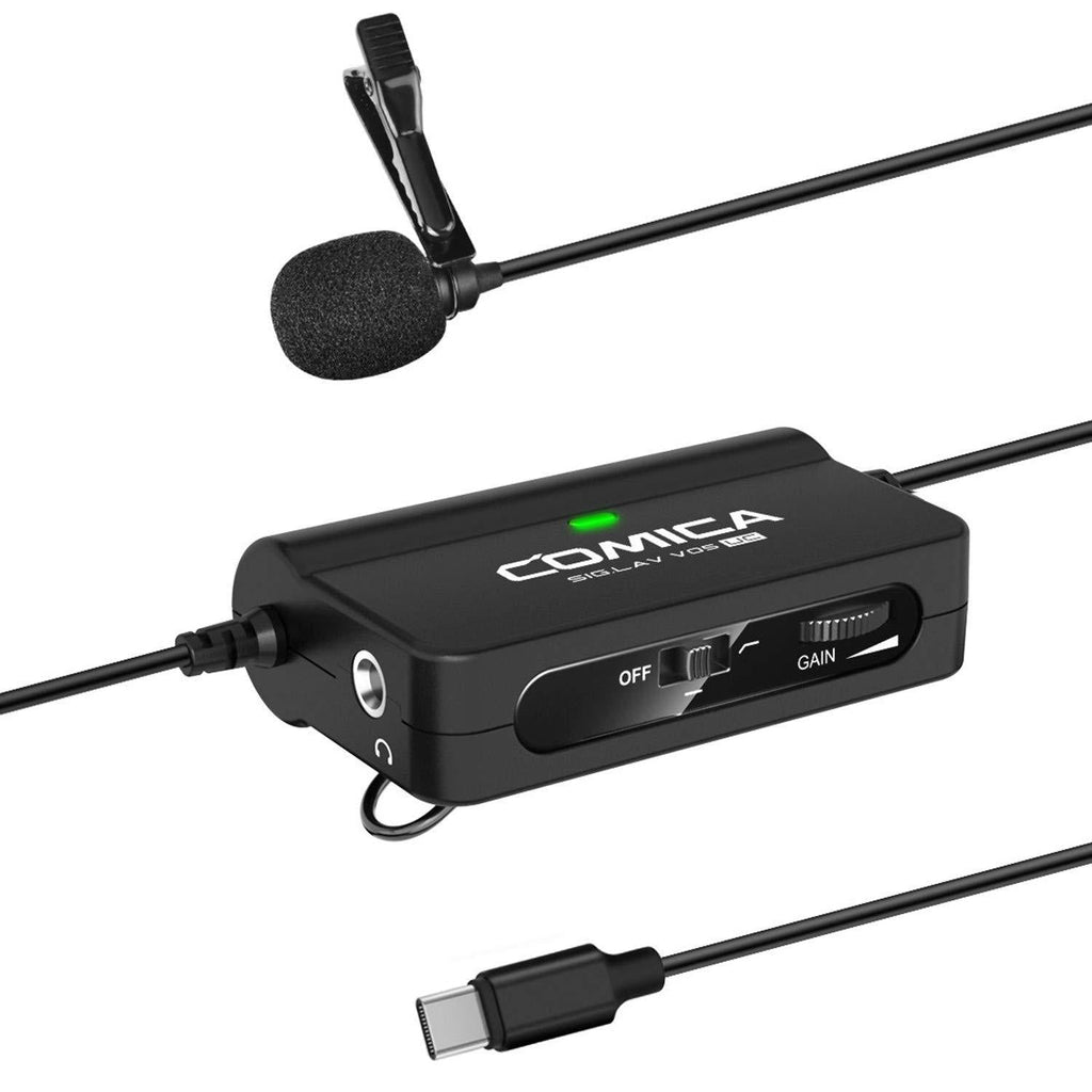 [AUSTRALIA] - Professional Lavalier Microphone for USB Type-C Interface, COMICA CVM-SIG.LAV V05 UC Omnidirectional Lapel Clip-on Mic with Anti-Noise for Phone, Computer, Laptop, Video Recording and Interview 