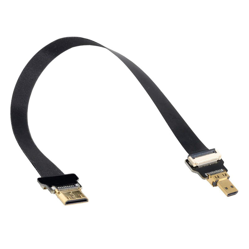 Xiwai CYFPV Mini HDMI Male to Micro HDMI Male Extension FPC Flat Cable 1080P for FPV HDTV Multicopter Aerial Photography (0.2M)