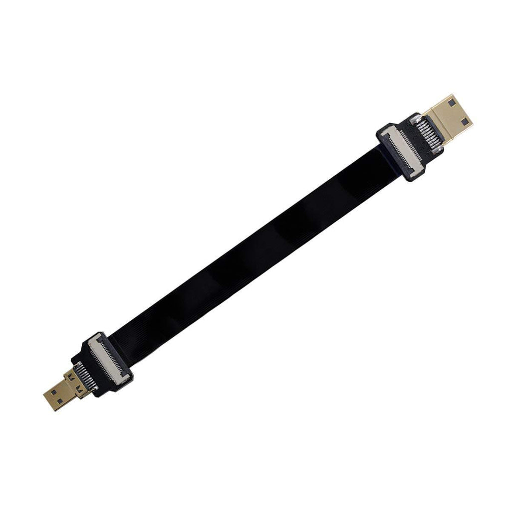 Xiwai CYFPV Mini HDMI Male to Micro HDMI Male Extension FPC Flat Cable 1080P for FPV HDTV Multicopter Aerial Photography (0.1M)