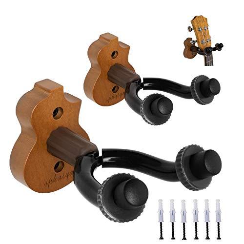 Ukulele Wall Mount Hanger stand 2pack wooden fits Mandolin Ukele, Banjo Hanger,Ukulele Keeper in home and Studio,Music shops, Museums, and trade show