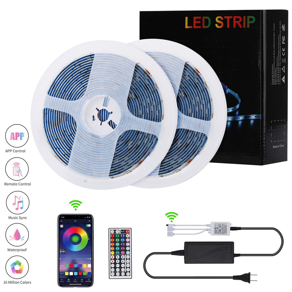 [AUSTRALIA] - LED Strip Lights, Waterproof LED Lights, 32.8ft RGB Color Changing Lights, Music Sync Built-in Mic, Bluetooth APP Controlled, 5050 Flexible Light Strip Kit, Rope Lights for Home, Party, TV, Ceiling App Control 