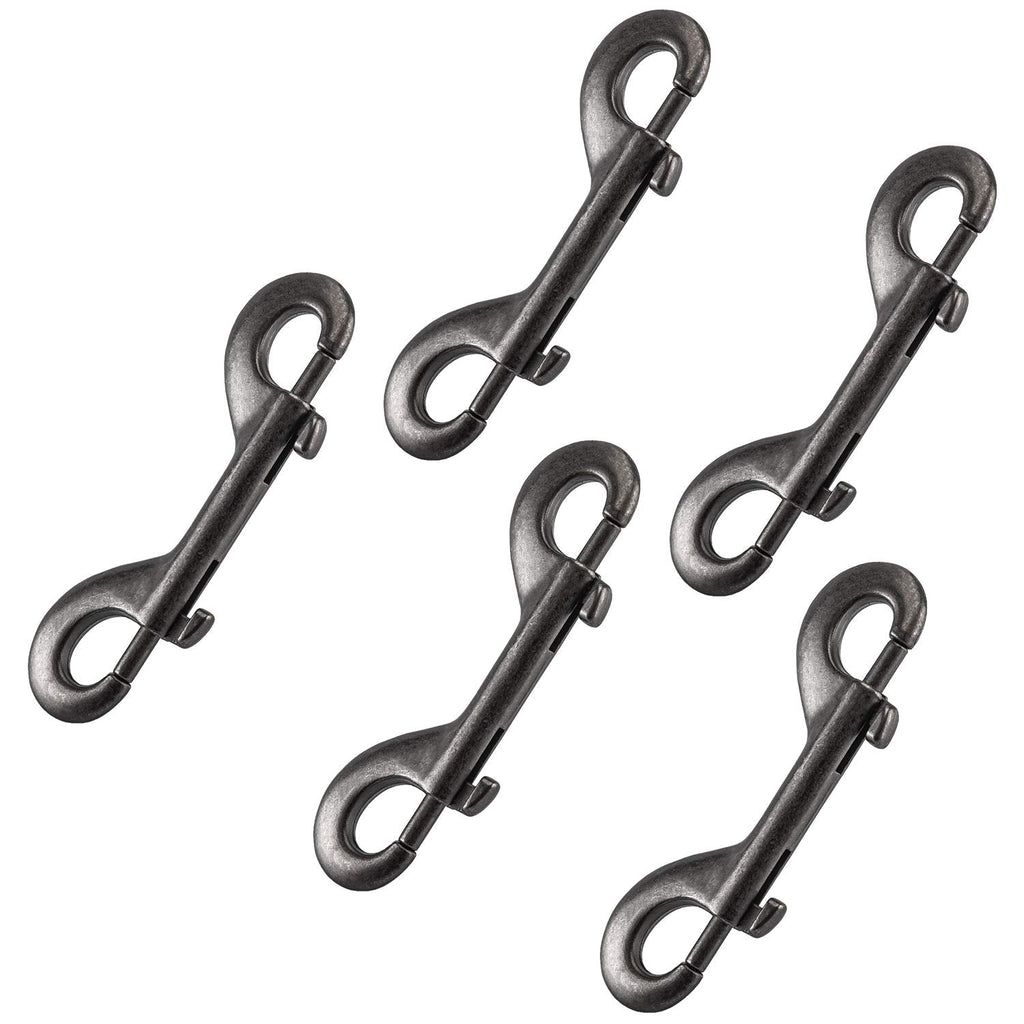 5 PCS Bolt Snaps, RUIYIQI Double Ended Hook Trigger Chain Metal Clips with 3.94inch / 100mm Trigger Snaps Key Holder for Diving, Dog Leash, Horse Tack