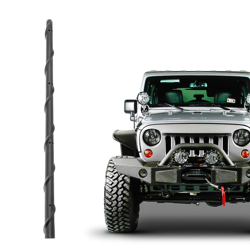 KSaAuto Short Antenna Fits for Jeep Wrangler JK JKU JL JLU Rubicon Sahara Gladiator 2007-2021 | 13 Inch Flexible Rubber Antenna Replacement | Spiral New Designed for Optimized Radio Signal Reception