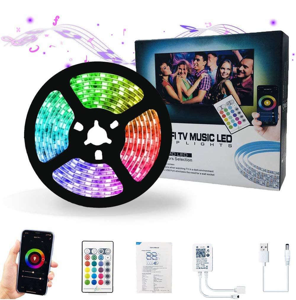 [AUSTRALIA] - LED Waterproof Strip Lights LED Strips with Alexa Smart Phone APP Controlled and IR Remote Multiple Controlled WiFi Led Strip Color Changing for Party, Bedroom, Kitchen Home Decoration (6.56FT) Rgb (Red, Green, Blue) 6.56FT 