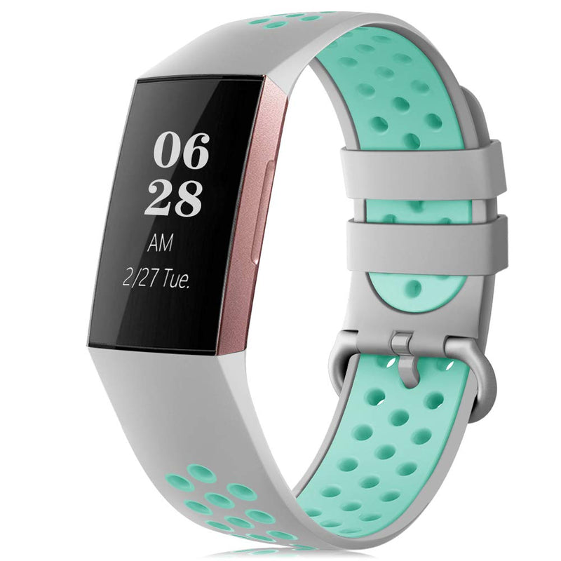 Find-MyWay Compatible with Fitbit Charge 4/Charge 3/Charge 3 SE Sport Bands for Women Men,Charge 4 Charge 3 Soft Fashionable Stylish Silicone Replacement Wristband with Air Holes