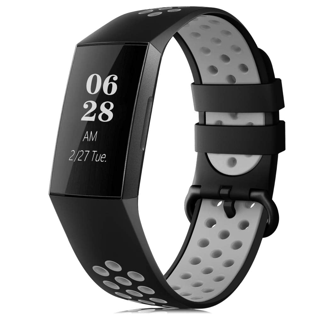 Find-MyWay Compatible with Fitbit Charge 4/Charge 3/Charge 3 SE Sport Bands for Women Men,Charge 4 Charge 3 Soft Fashionable Stylish Silicone Replacement Wristband with Air Holes