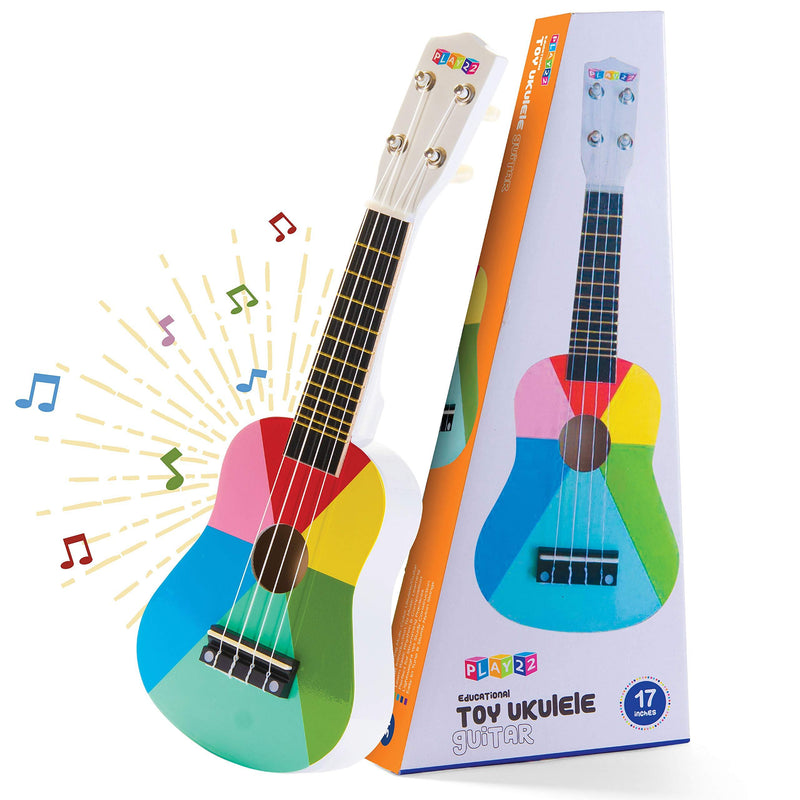 [AUSTRALIA] - Play22 Kids Guitar Ukulele 17 Inch - 4 Strings Wooden Guitar Kids Ukulele Guitar Musical Instrument Musical Toy Learning Educational Gift Toys for Toddler Boys and Girls Beginners First Musical Guitar 