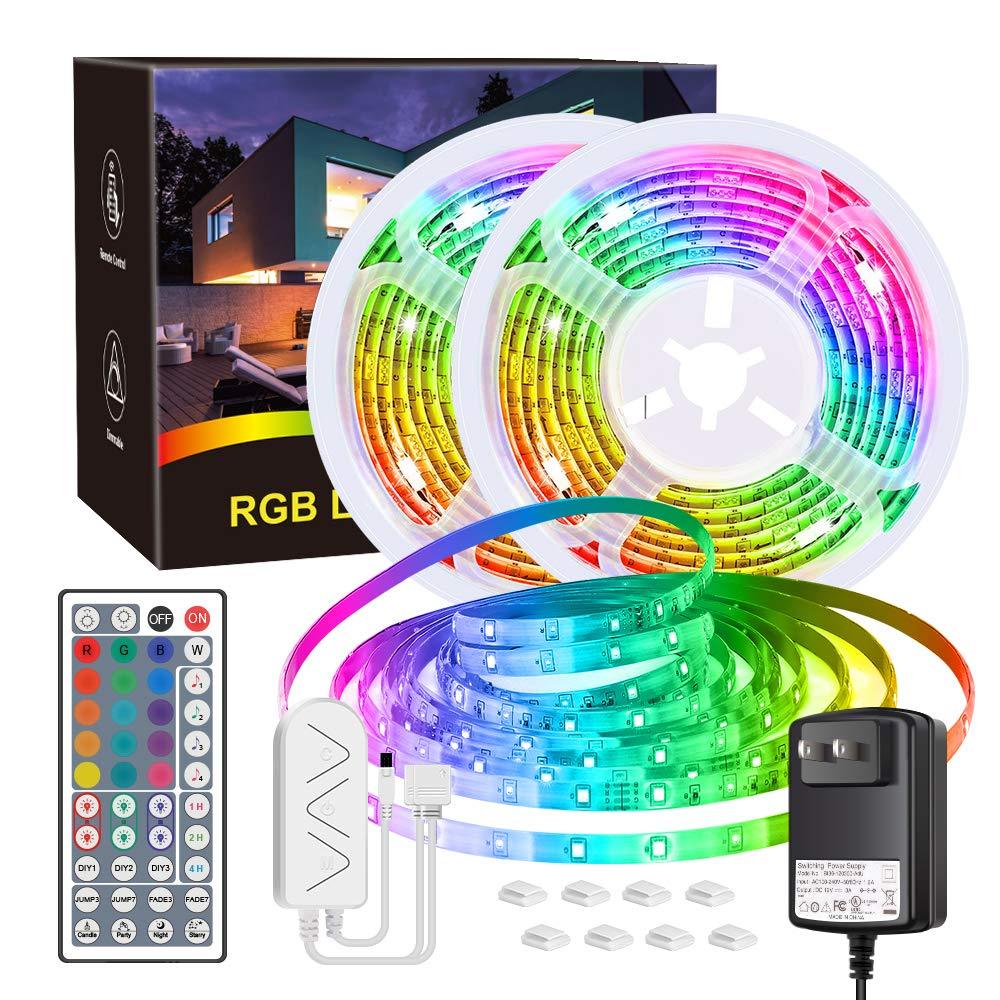 [AUSTRALIA] - Speclux 32.8ft LED Strip Lights, SMD 5050 Flexible Music Sync LED Lights, 44Key Remote Controller Tape Lights, Color Changing Dreamcolor LED Rope Lights with 12V UL Listed Adapter for Party, Bar, Home 