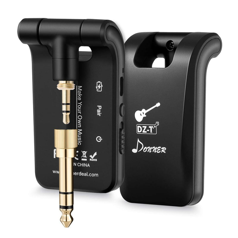 [AUSTRALIA] - Donner Wireless Guitar System Stereo, 2.4GHz Wireless Guitar Transmitter and Receiver 1/4” & 1/8” 2 in 1 Plugs Rechargeable 6 Channels for Electric Guitar, Bass, Violin (Original Series Zero2) 