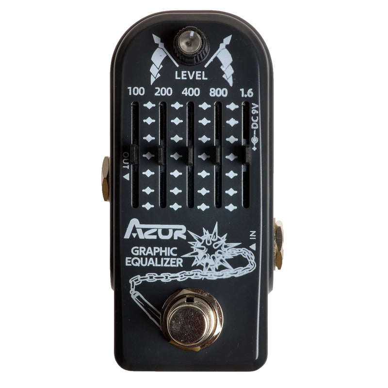 AZOR Guitar Pedal 6 Band Graphic EQ Effects Pedal Graphic Guitar Equalizer Distortions Effect Metal Pedal with True Bypass AP-322