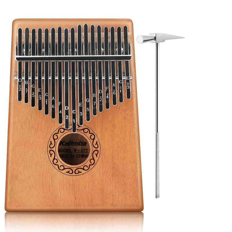 BestFire Kalimba Thumb Piano 17 Keys Finger Piano Fingers Portable Mbira Sanza African Wood Finger Piano, Hand Piano with Study Instruction and Tune Hammer for Kids Adult Beginners Professional