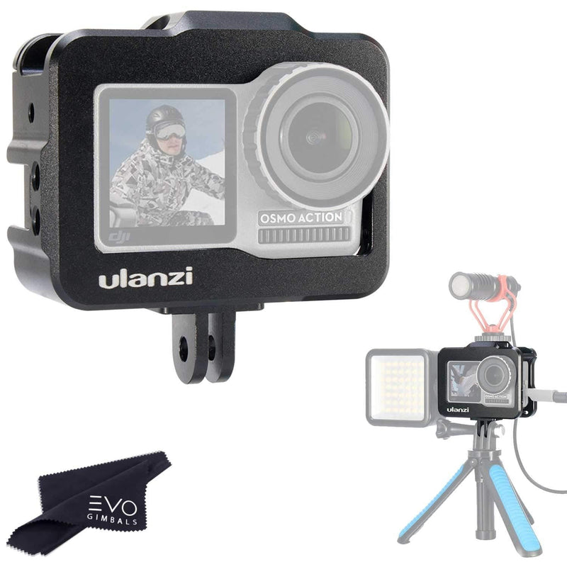 Ulanzi Vlog Cage for DJI Osmo Action Camera - Full Metal Professional Grade Vlogging Case for External Microphones & Video Lights (Vlog Cage)