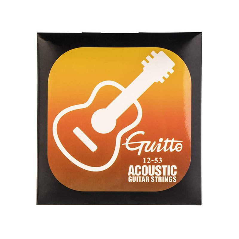 Guitar Strings Acoustic - Guitto Strings for Guitar 6 String Set (Single Pack, Medium 12-53) Single Pack