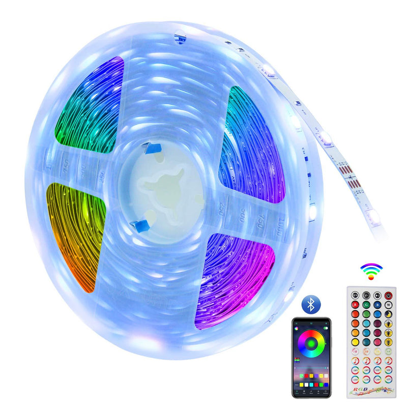 [AUSTRALIA] - Bluetooth LED Strip Lights, Burbupps 16.4ft Color Changing RGB LED Strip Lights 90 LED 7 Scenes Mode and Music Sync with APP Control, 40 Keys Remote Control for Home,Party,Kitchen,Bar,DIY Decoration 