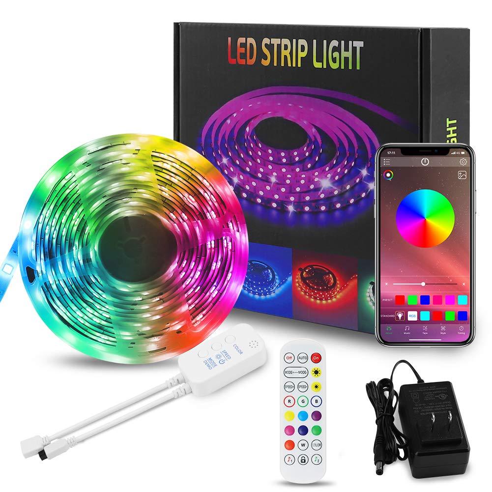 [AUSTRALIA] - LED Strip Light 16.4ft/5m with Bluetooth, Remote, Control Box 2020 Led TIK Tok Music Colorful Lights Kit for Bedroom, Kitchen, Ceiling, Party Night, Halloween, Christmas Decoration 16.5Ft 