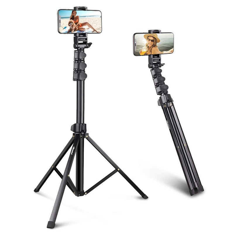 UBeesize 67'' Phone Tripod Stand & Selfie Stick Tripod, All in One Professional Cell Phone Tripod, Cellphone Tripod with Bluetooth Remote and Phone Holder, Compatible with All Phones/Cameras