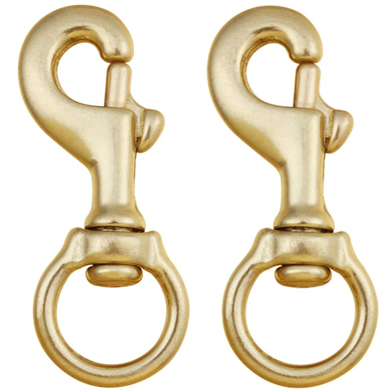 AOWESM 3-1/4 Inch Solid Brass Swivel Bolt Snap Hooks 7/8 Inch Swivel Eye Single Ended Scuba Diving Clips Keychain Holder for Dog Collar, Pet Leash, Flag Halyard and More (2 Pieces)
