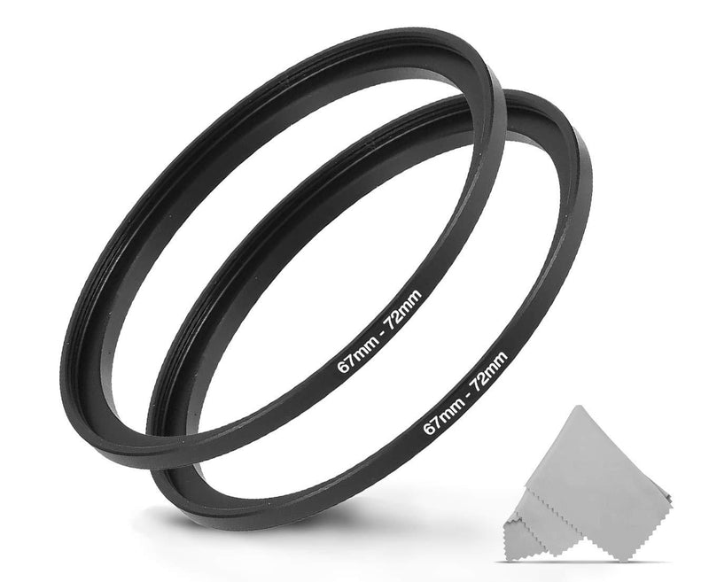 67mm-72mm Step Up Ring [67mm Lens to 72mm Filter] 2 Pack, WH1916 Camera Lens Filter Adapter Ring Lens Converter Accessories