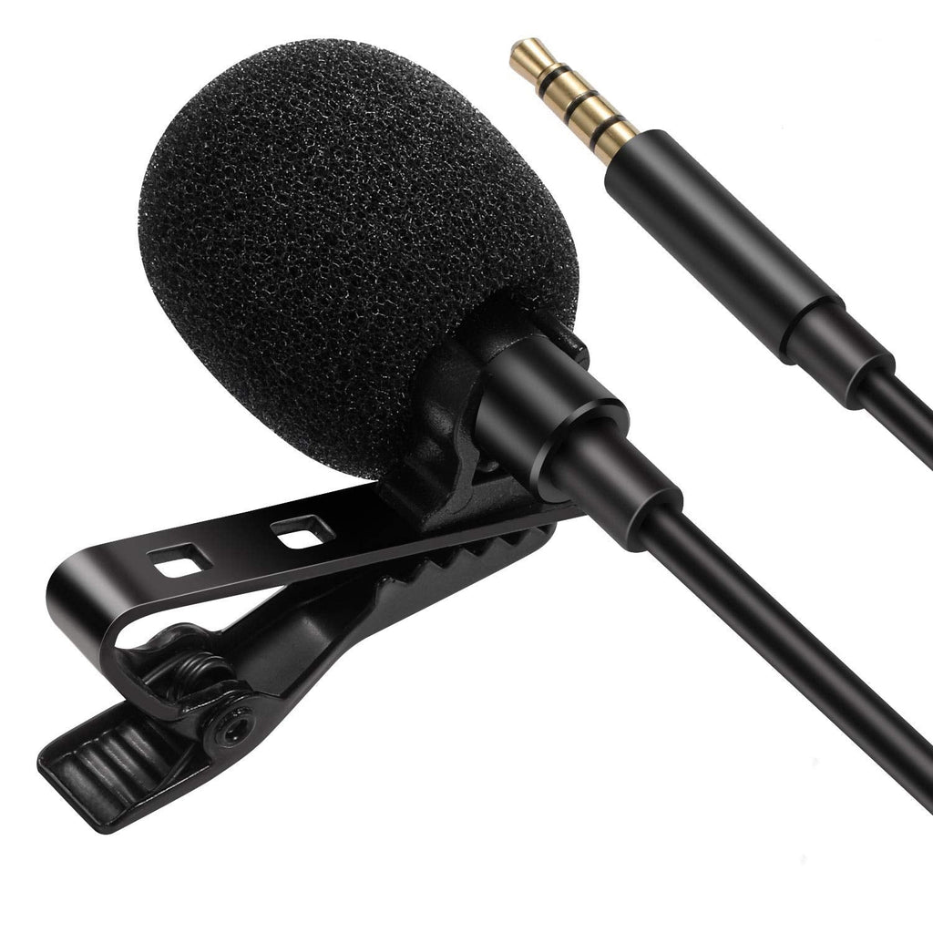 [AUSTRALIA] - Mini Microphone/3.5mm plug professional microphone/omnidirectional microphone with clip 3.5mm jack, used for podcast recording/interview YouTube/voice dictation/black microphone professional wearable 