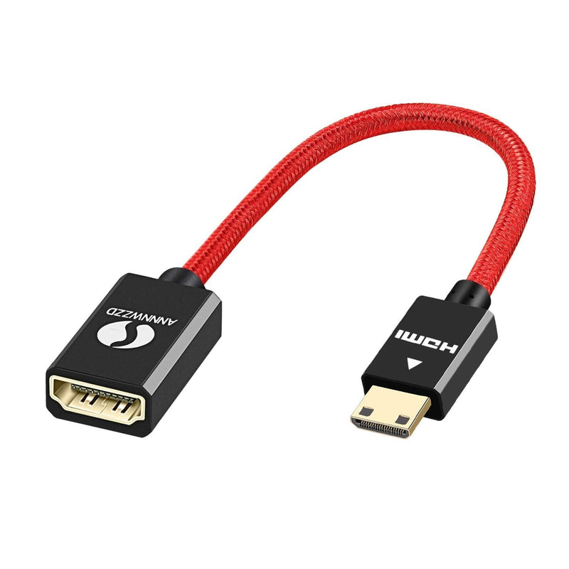 ANNNWZZD Mini HDMI to HDMI Adapter, HDMI Female toMini HDMI Male Cable Support 1080P Full HD, 3D, for Camera, Camcorder, Laptop,Tablet, HDTV,Projector