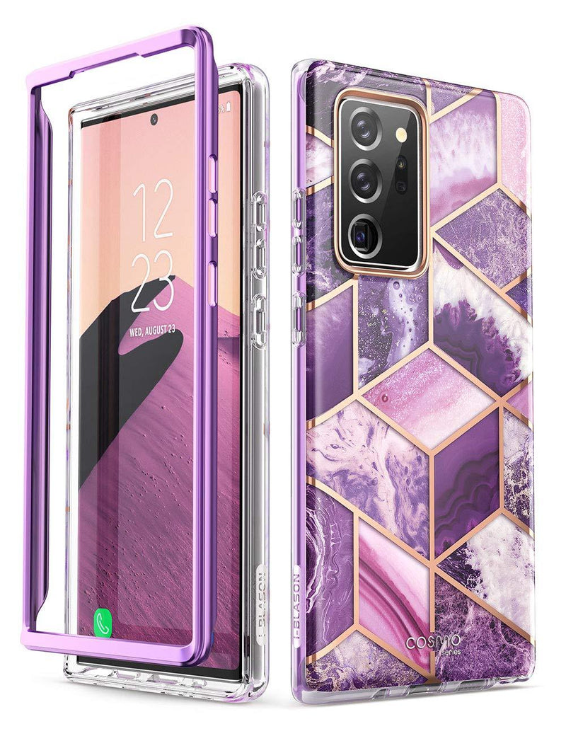 i-Blason Cosmo Series Case Designed for Galaxy Note 20 Ultra 5G (2020 Release), Protective Bumper Marble Design Without Built-in Screen Protector (Ameth) Ameth