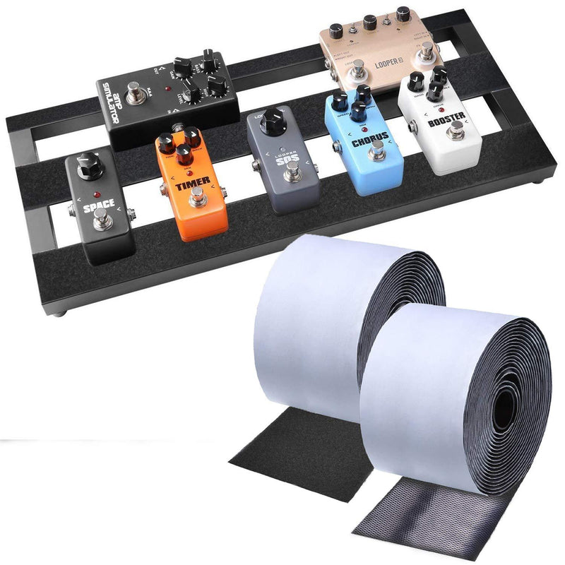 TEUVO Guitar Mounting Tape, Hook and Loop Tape with Adhesive for Guitar Pedal Board, 11CM Wide and 2M Long