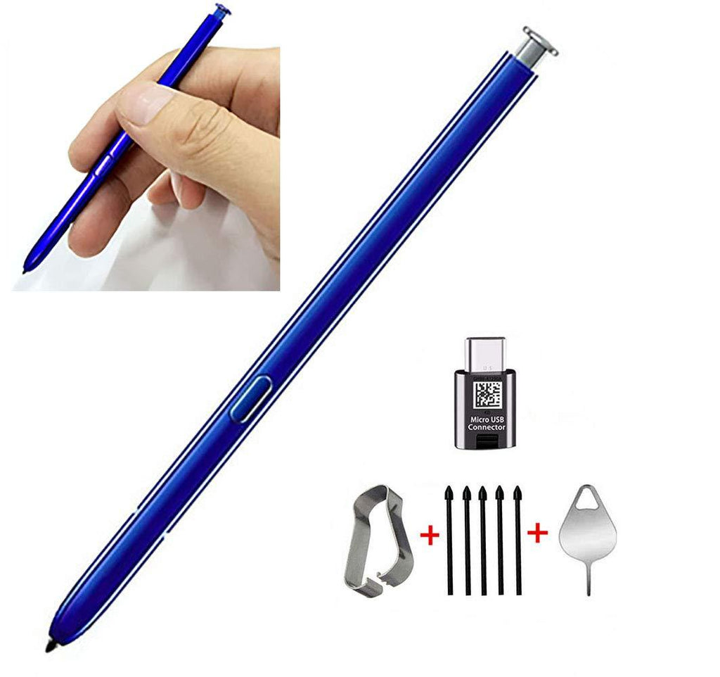 Galaxy Note 10 Pen Stylus Touch S Pen Replacement for Samsung Galaxy Note 10 / Note 10 Stylus (Without Bluetooth) + 5G +Type-C Adapter+Tips/Nibs+Eject Pin (Silver) silvery