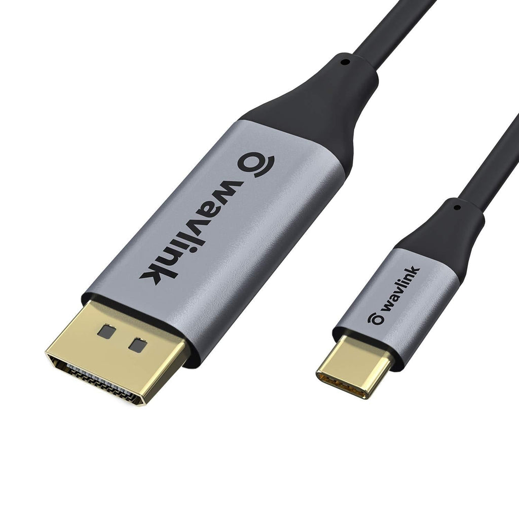 WAVLINK USB C to DisplayPort Cable for Home Office (4K@60Hz/2K@165Hz Display), 1.8M USB-C to DP Cable, Plug and Play, Compatible with 2016+Mac Book Pro, Samsung Galaxy S20/Note 8/S8-6ft Cable