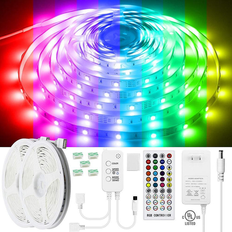 [AUSTRALIA] - ALITOVE LED Strip Lights 32.8ft Bluetooth RGB LED Light Strip Music Sync Color Changing LED Tape Lights 10M 300 LEDs 5050 SMD Flexible Rope Lights Kit with IR Remote UL Power for Bedroom Home Party 