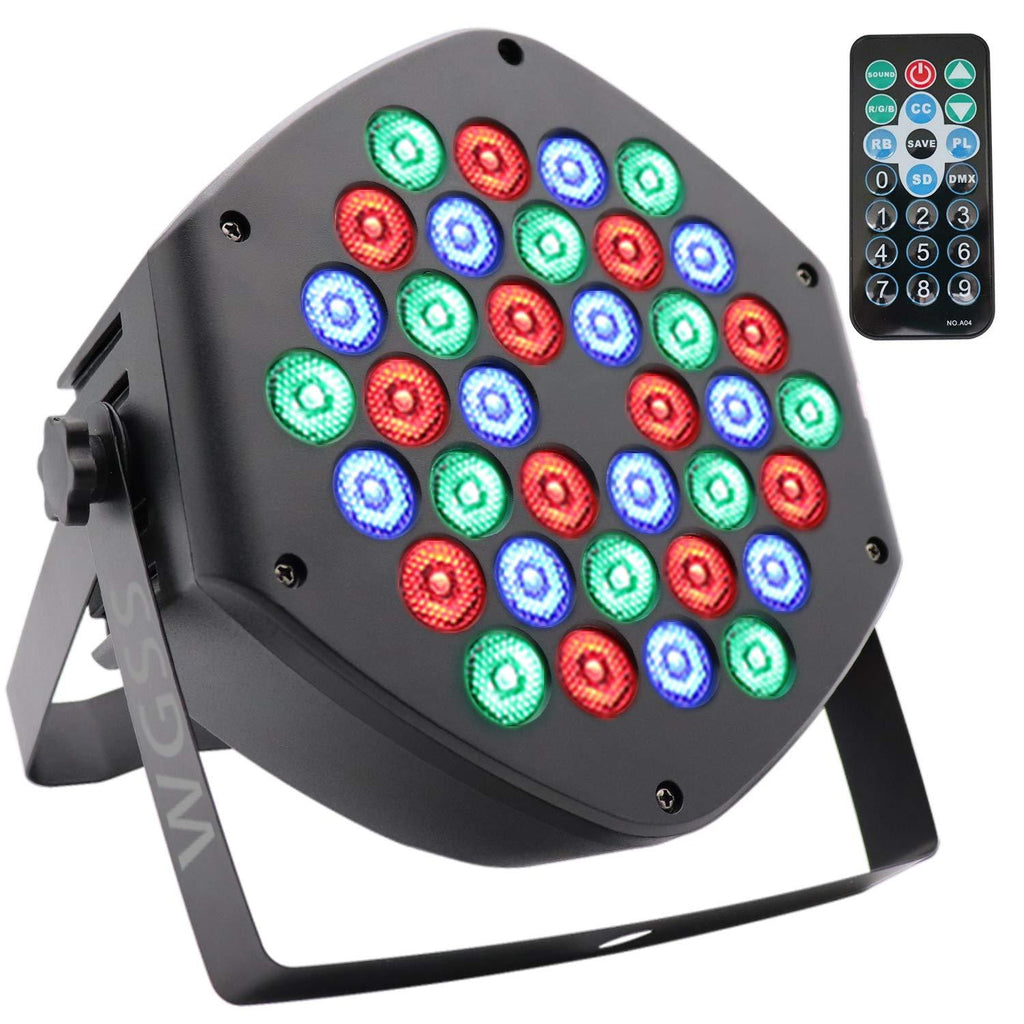 [AUSTRALIA] - WGSS Stage Lights for DJ, 36x1W LED RGB 7 Channel DMX and Remote Control Lighting Uplights Indoor with Sound Activated for Disco Party&Wedding Concert Light（1pack） 1 pack 