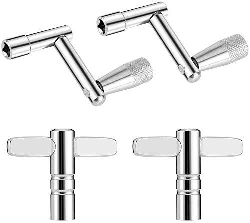 Drum Keys 4 Pack 2 Drum Tuning Key & 2 Continuous Motion Speed Key for Drummers Percussion Instruments Universal