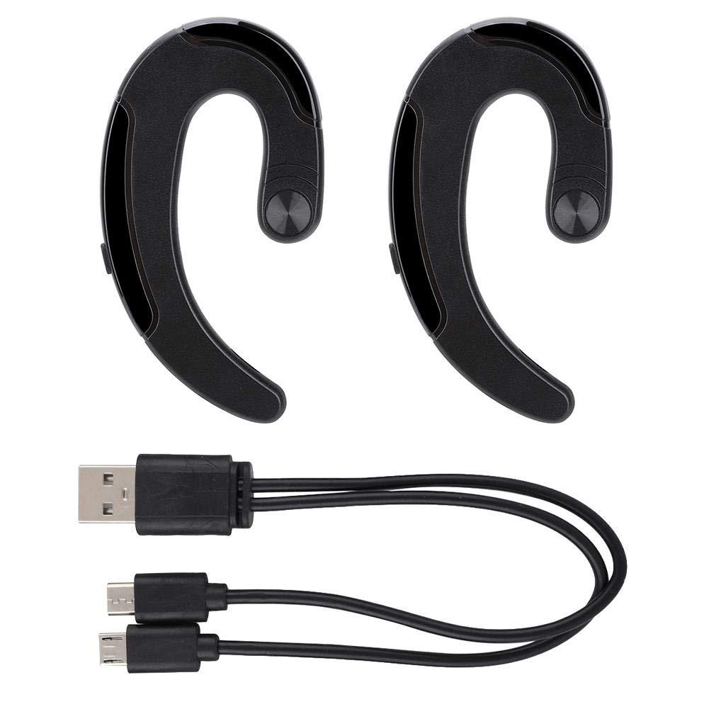 Socobeta Bluetooth Headset Waterproof Wireless Rechargeable Bone Conduction Earphone with Mic(Black) Black