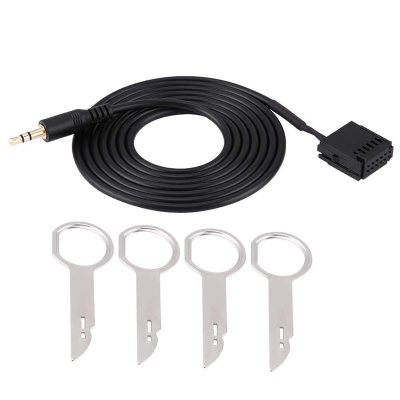 Car Audio AUX Cable, Audio Aux Auxiliary Cable Exquisite Car Aux Cable Car Audio Aux Adapter with Cd Removal Tool Keys for Fo-rd 6000cd Mon-deo Fiesta