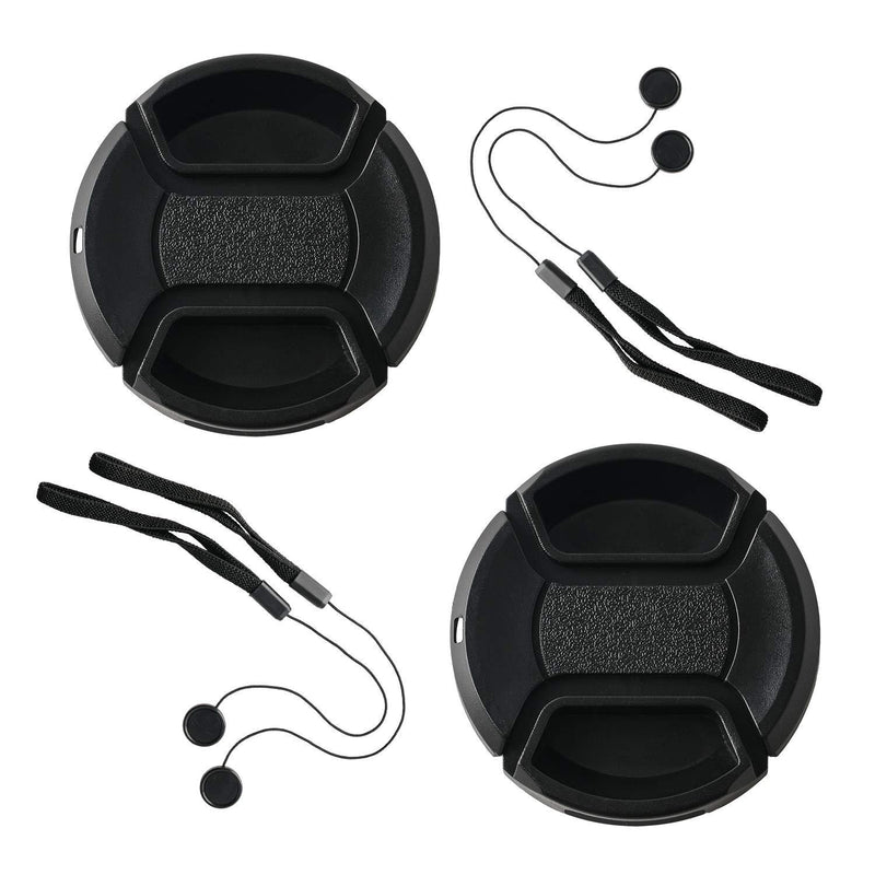 ZZJMCH 2 Pack 49mm Snap-On Center-Pinch Lens Cap, Compatible with Nikon, Canon, Sony & Other DSLR Cameras