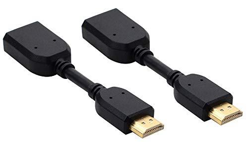 Traodin HDMI Adapter HDMI Extension Gold Plated Converter, HDMI Male to HDMI Female for Google Chrome Cast Extension Cable(Black,2Pcs)
