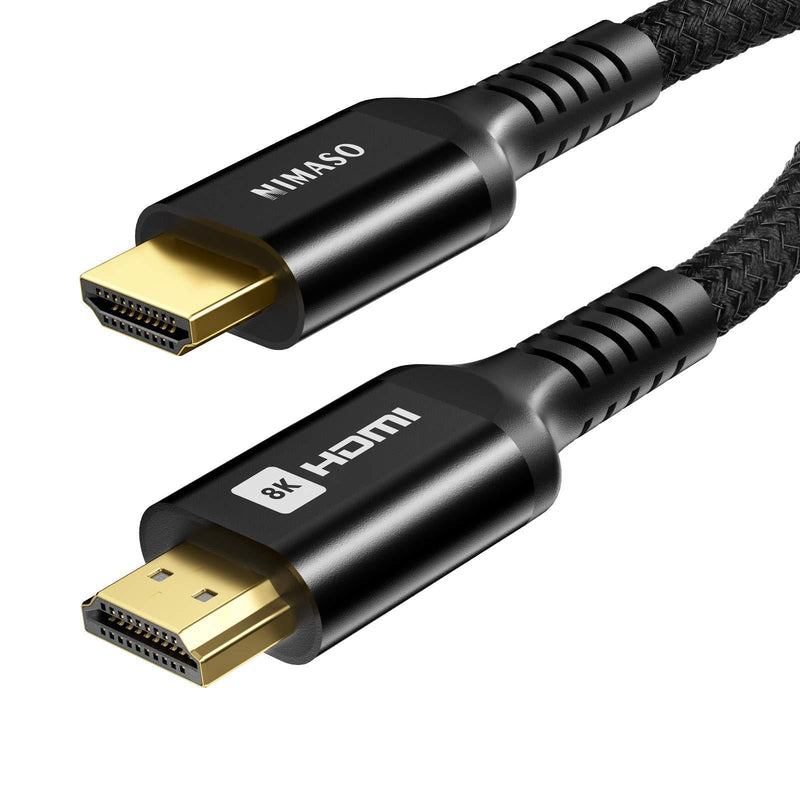8K 48Gbps Ultra High Speed HDMI Cable 6ft, NIMASO HDMI 2.1 Cable, Dolby Vision, eARC, 8K60Hz 4K120Hz, HDR10, 4:4:4, HDCP 2.2&2.3, Ethernet-Braided HDMI Cord Compatible with UHD TV PS4 Xbox Projector