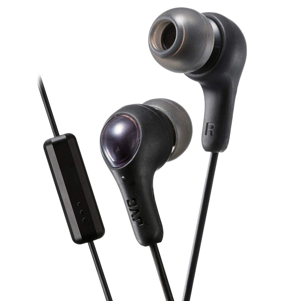 JVC Gumy Earbuds - in Ear Headphones (HA-FX7MBN), Powerful Sound, Comfortable and Secure Fit, Comes with S/M/L Silicone Ear Pieces, 3.3 ft Cord (Black) Black